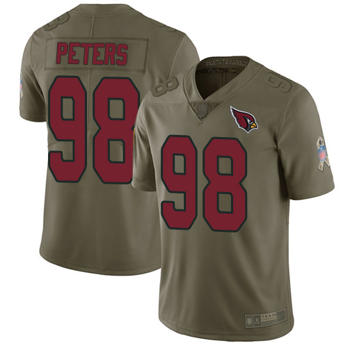 Arizona Cardinals Limited Olive Men Corey Peters Jersey NFL Football #98 2017 Salute to Service->youth nfl jersey->Youth Jersey